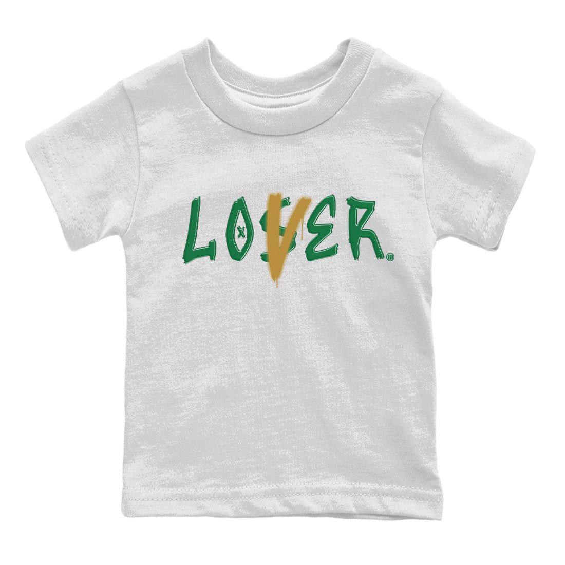 Air Jordan 4 Pine Green Sneaker Match Tees Loser Lover Sneaker Tees Nike SB x Jordan 4 Pine Green Sneaker Release Tees Kids Shirts White 2