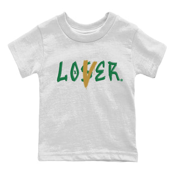 Air Jordan 4 Pine Green Sneaker Match Tees Loser Lover Sneaker Tees Nike SB x Jordan 4 Pine Green Sneaker Release Tees Kids Shirts White 2