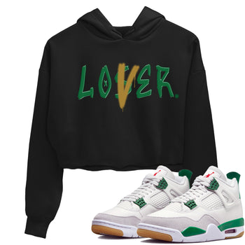 Air Jordan 4 Pine Green Sneaker Match Tees Loser Lover Sneaker Tees Nike SB x Jordan 4 Pine Green Sneaker Release Tees Women's Shirts Black 1