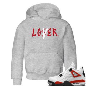 Jordan 4 Red Cement Tees Outfits Loser Lover Sneaker Tees Air Jordan 4 Red Cement Sneaker Release Tees Kids Shirts Heather Grey 1