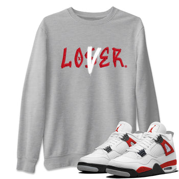 Jordan 4 Red Cement Tees Outfits Loser Lover Sneaker Tees Air Jordan 4 Red Cement Sneaker Release Tees Unisex Shirts Heather Grey 1