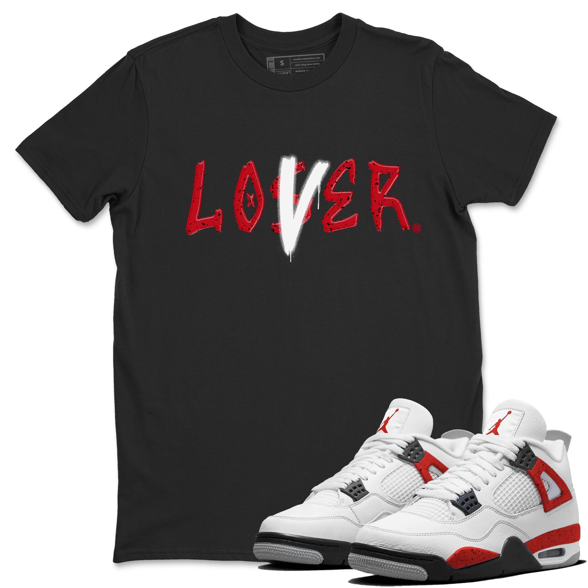 Jordan 4 Red Cement Tees Outfits Loser Lover Sneaker Tees Air Jordan 4 Red Cement Sneaker Release Tees Unisex Shirts Black 1