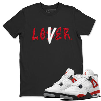 Jordan 4 Red Cement Tees Outfits Loser Lover Sneaker Tees Air Jordan 4 Red Cement Sneaker Release Tees Unisex Shirts Black 1