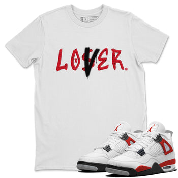 Jordan 4 Red Cement Tees Outfits Loser Lover Sneaker Tees Air Jordan 4 Red Cement Sneaker Release Tees Unisex Shirts White 1