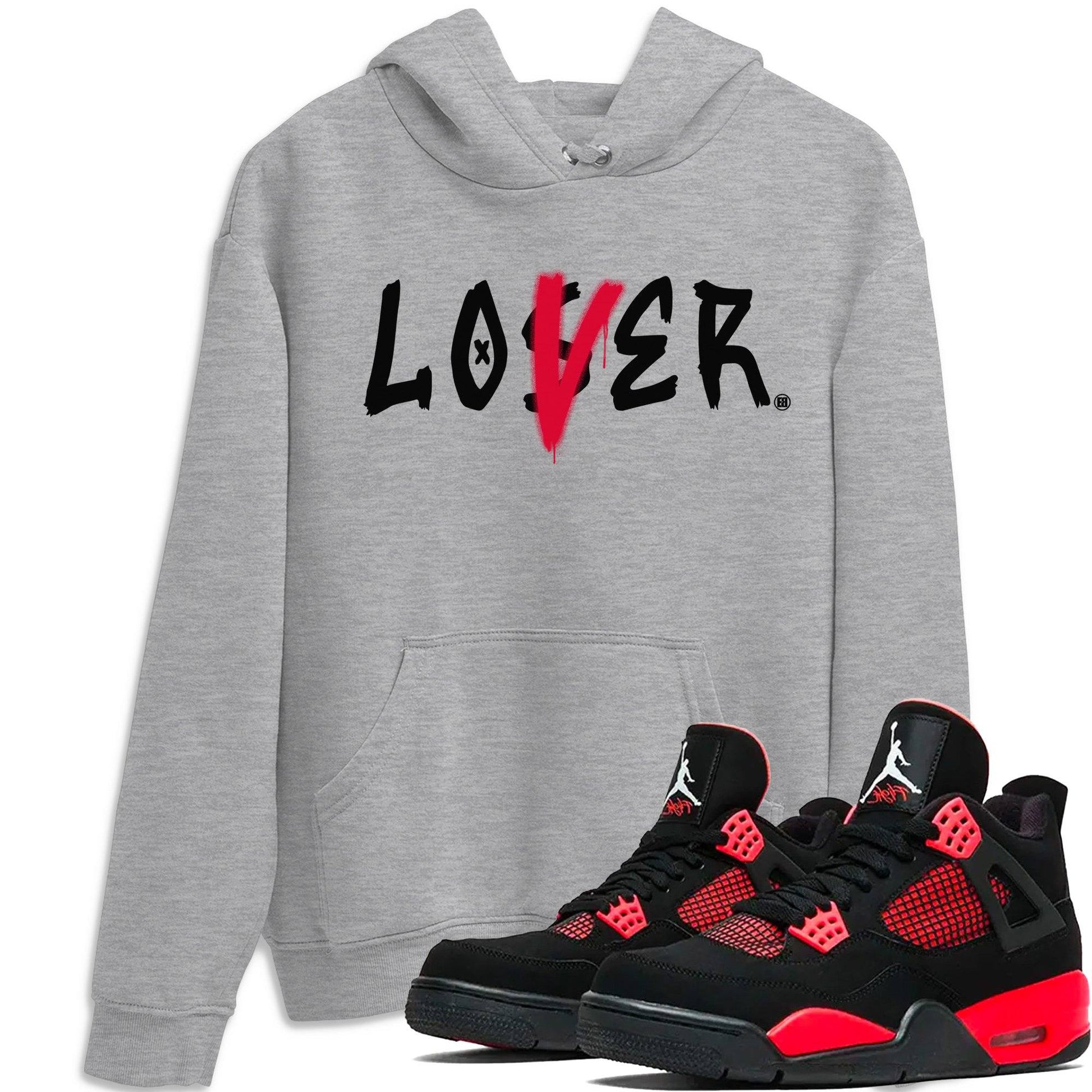 Jordan 4 Red Thunder Sneaker Match Tees Loser Lover Sneaker Tees Jordan 4 Red Thunder Sneaker Release Tees Unisex Shirts