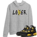 Air Jordan 4 Thunder Sneaker Match Tees Loser Lover Sneaker Tees Air Jordan 4 Retro Thunder Tee Unisex Shirts Heather Grey 1