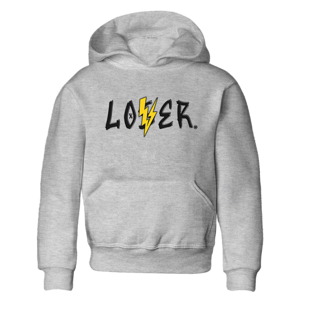 Air Jordan 4 Thunder Sneaker Match Tees Loser Lover Sneaker Tees Air Jordan 4 Retro Thunder Tee Kids Shirts Heather Grey 2
