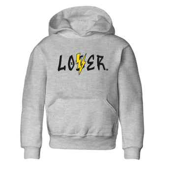 Air Jordan 4 Thunder Sneaker Match Tees Loser Lover Sneaker Tees Air Jordan 4 Retro Thunder Tee Kids Shirts Heather Grey 2
