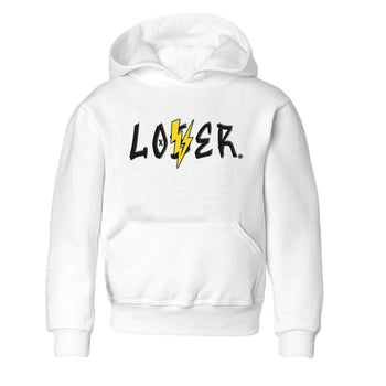 Air Jordan 4 Thunder Sneaker Match Tees Loser Lover Sneaker Tees Air Jordan 4 Retro Thunder Tee Kids Shirts White 2