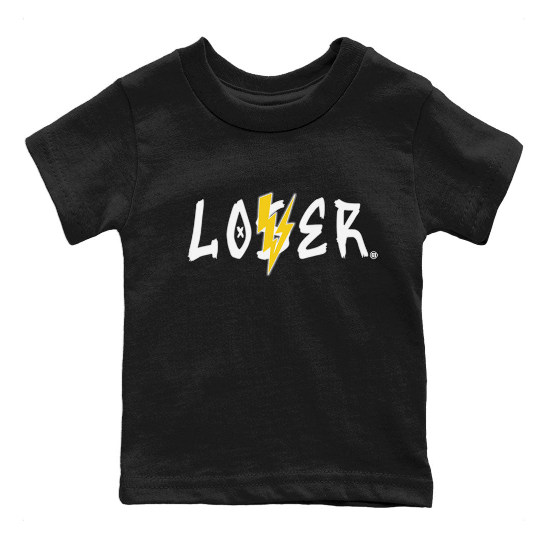 Air Jordan 4 Thunder Sneaker Match Tees Loser Lover Sneaker Tees Air Jordan 4 Retro Thunder Tee Kids Shirts Black 2