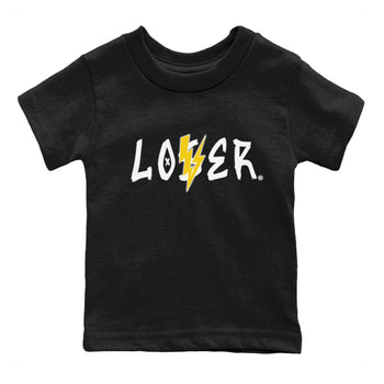 Air Jordan 4 Thunder Sneaker Match Tees Loser Lover Sneaker Tees Air Jordan 4 Retro Thunder Tee Kids Shirts Black 2