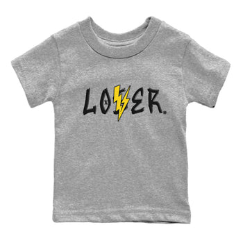 Air Jordan 4 Thunder Sneaker Match Tees Loser Lover Sneaker Tees Air Jordan 4 Retro Thunder Tee Kids Shirts Heather Grey 2