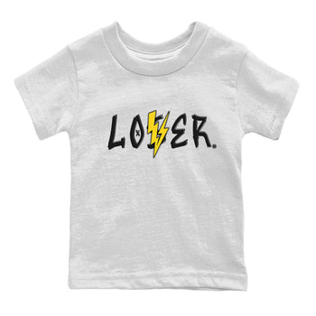Air Jordan 4 Thunder Sneaker Match Tees Loser Lover Sneaker Tees Air Jordan 4 Retro Thunder Tee Kids Shirts White 2
