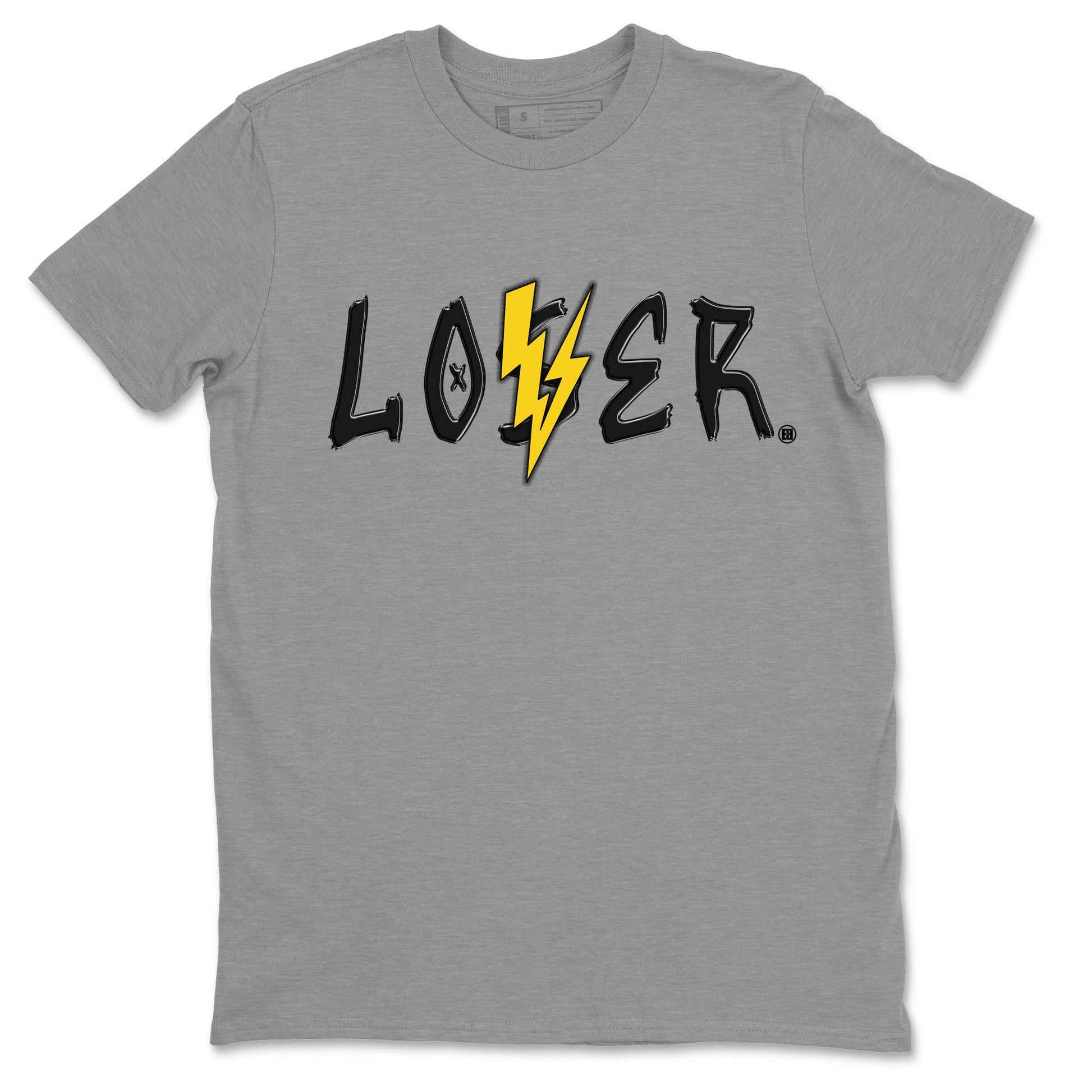 Air Jordan 4 Thunder Sneaker Match Tees Loser Lover Sneaker Tees Air Jordan 4 Retro Thunder Tee Unisex Shirts Heather Grey 2