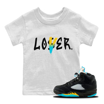 Jordan 5 Aqua Sneaker Match Tees Loser Lover Sneaker Tees Jordan 5 Aqua Sneaker Release Tees Kids Shirts
