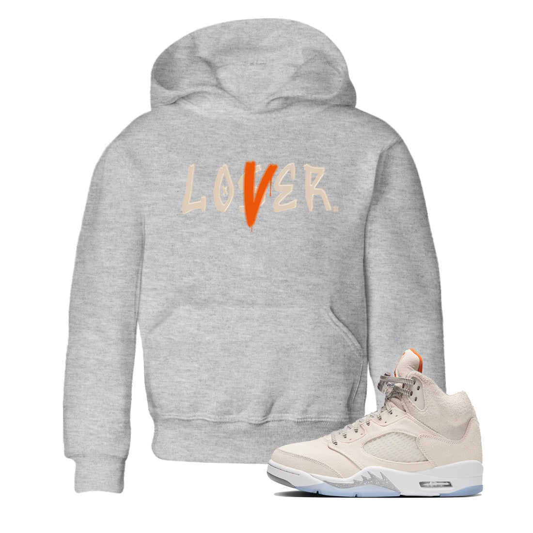 Jordan 5 Craft Tee Loser Lover Sneaker Tees Air Jordan 5 Craft Sneaker Release Tees Kids Shirts Heather Grey 1