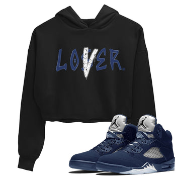 Jordan 5 Retro Midnight Navy shirt to match jordans Navy Loser Lover sneaker tees Air Jordan 5 Georgetown 5s Navy SNRT Sneaker Tees Black 1 Crop T-Shirt