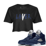 Jordan 5 Retro Midnight Navy shirt to match jordans Navy Loser Lover sneaker tees Air Jordan 5 Georgetown 5s Navy SNRT Sneaker Tees Black 1 Crop T-Shirt