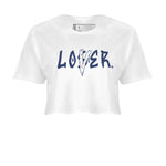 Jordan 5 Retro Midnight Navy shirt to match jordans Navy Loser Lover sneaker tees Air Jordan 5 Georgetown 5s Navy SNRT Sneaker Tees White 2 Crop T-Shirt