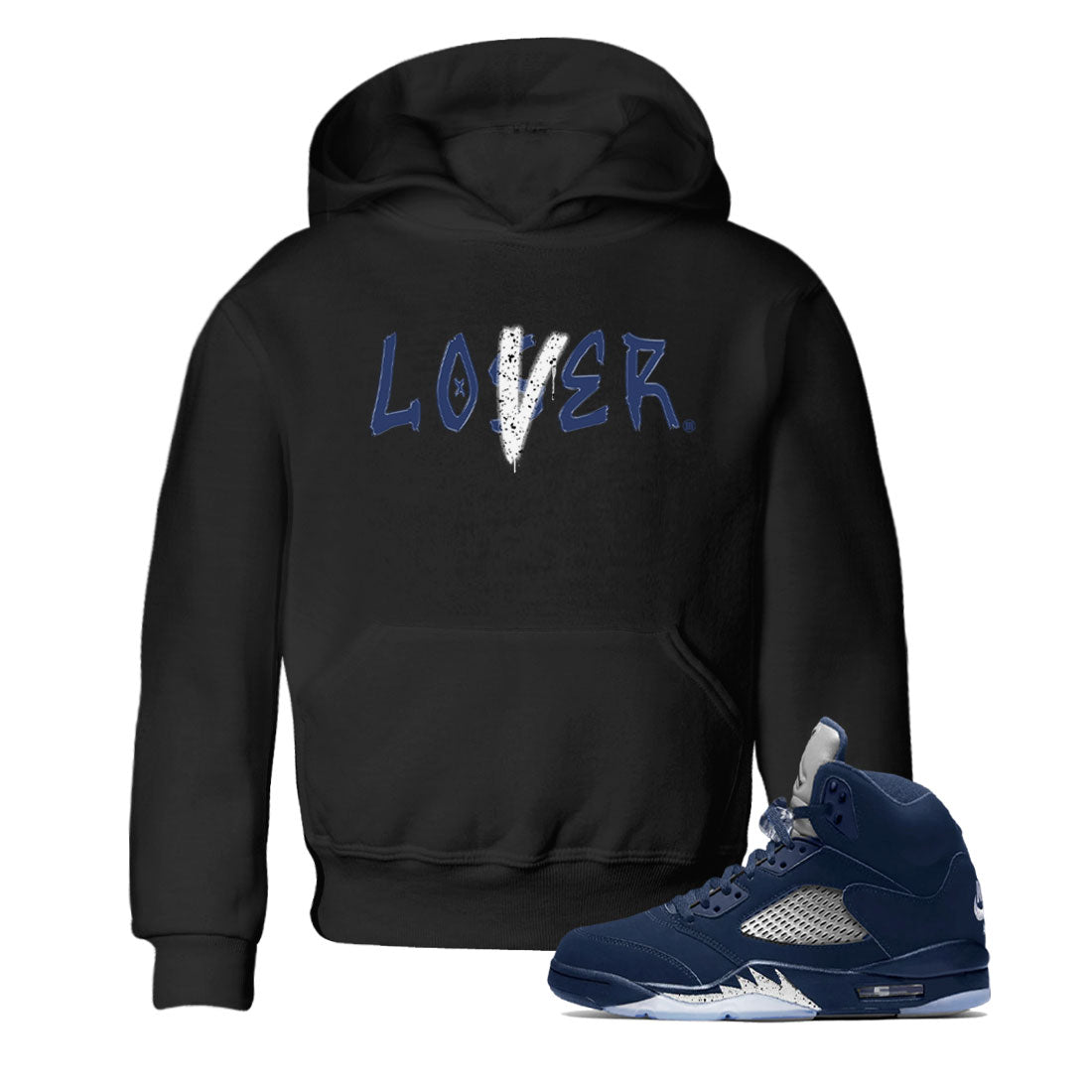 Jordan 5 Retro Midnight Navy shirt to match jordans Navy Loser Lover sneaker tees Air Jordan 5 Georgetown 5s Navy SNRT Sneaker Tees Baby Toddler Sneaker Matching Shirt Black 1 T-Shirt