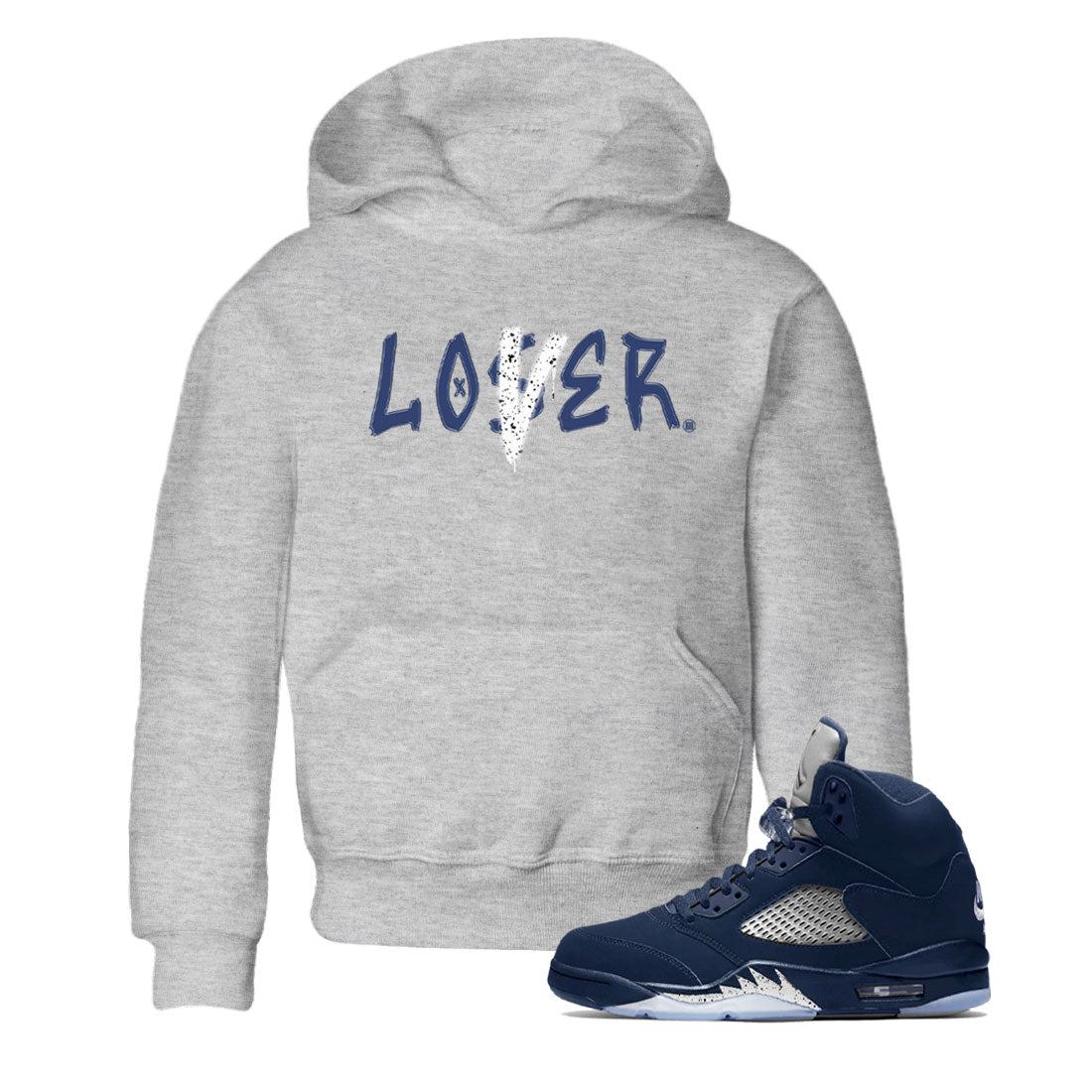 Jordan 5 Retro Midnight Navy shirt to match jordans Navy Loser Lover sneaker tees Air Jordan 5 Georgetown 5s Navy SNRT Sneaker Tees Baby Toddler Sneaker Matching Shirt Heather Grey 1 T-Shirt
