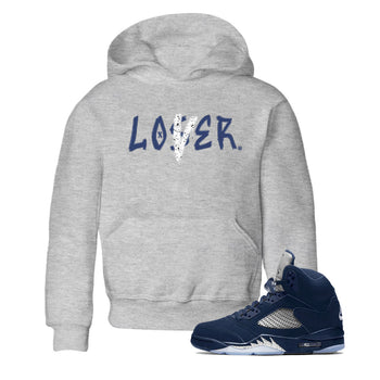 Jordan 5 Retro Midnight Navy shirt to match jordans Navy Loser Lover sneaker tees Air Jordan 5 Georgetown 5s Navy SNRT Sneaker Tees Baby Toddler Sneaker Matching Shirt Heather Grey 1 T-Shirt