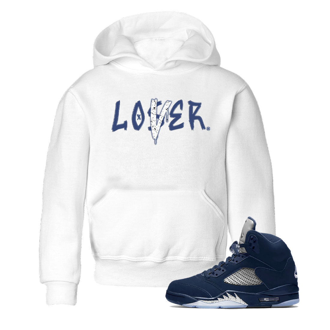 Jordan 5 Retro Midnight Navy shirt to match jordans Navy Loser Lover sneaker tees Air Jordan 5 Georgetown 5s Navy SNRT Sneaker Tees Baby Toddler Sneaker Matching Shirt White 1 T-Shirt
