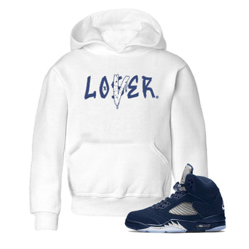 Jordan 5 Retro Midnight Navy shirt to match jordans Navy Loser Lover sneaker tees Air Jordan 5 Georgetown 5s Navy SNRT Sneaker Tees Baby Toddler Sneaker Matching Shirt White 1 T-Shirt