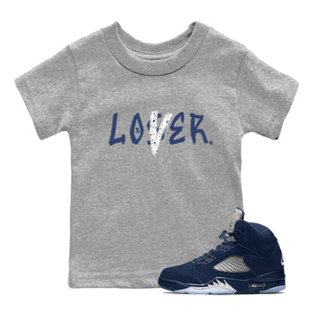 Jordan 5 Retro Midnight Navy shirt to match jordans Navy Loser Lover sneaker tees Air Jordan 5 Georgetown 5s Navy SNRT Sneaker Tees Baby Toddler Sneaker Matching Shirt Heather Grey 1 T-Shirt