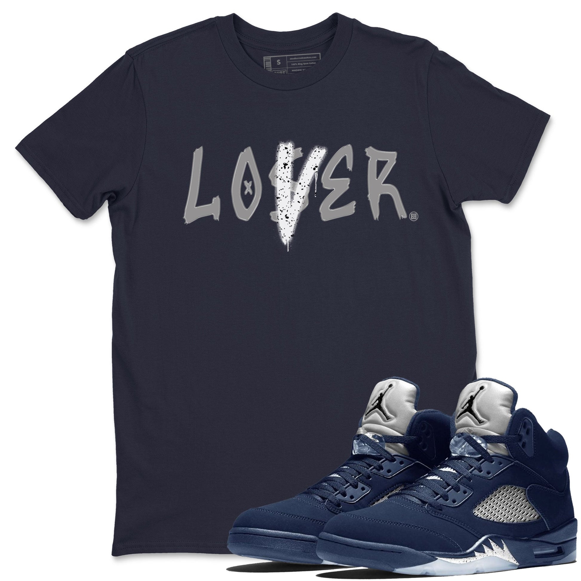 Jordan 5 Retro Midnight Navy shirt to match jordans Navy Loser Lover sneaker tees Air Jordan 5 Georgetown 5s Navy SNRT Sneaker Tees Unisex Navy 5s Sneaker Matching Clothes Navy 1 T-Shirt