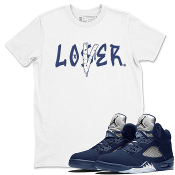 Jordan 5 Retro Midnight Navy shirt to match jordans Navy Loser Lover sneaker tees Air Jordan 5 Georgetown 5s Navy SNRT Sneaker Tees Unisex Navy 5s Sneaker Matching Clothes White 1 T-Shirt