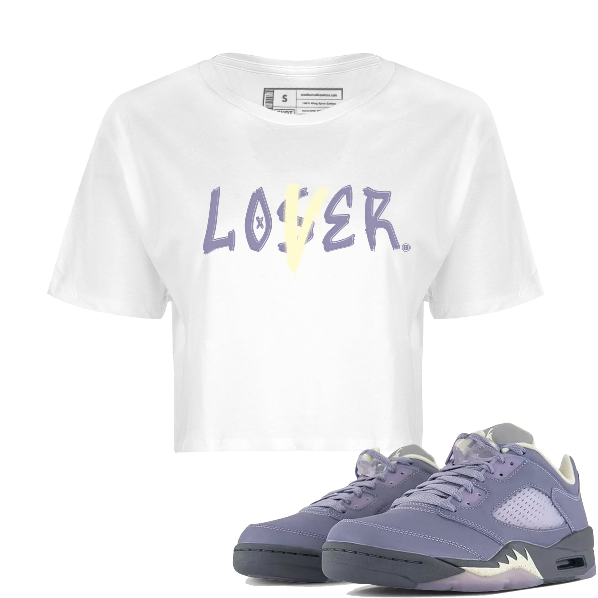 Air Jordan 5 Indigo Haze Sneaker Match Tees Loser Lover 5s Indigo Haze Tee Sneaker Release Tees Women's Shirts White 1