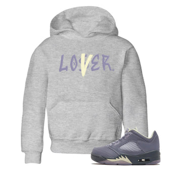 Air Jordan 5 Indigo Haze Sneaker Match Tees Loser Lover 5s Indigo Haze Tee Sneaker Release Tees Kids Shirts Heather Grey 1