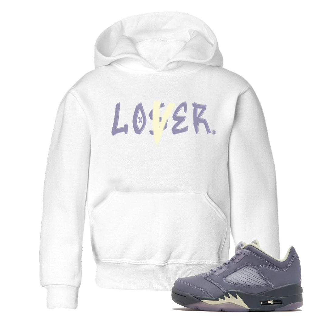 Air Jordan 5 Indigo Haze Sneaker Match Tees Loser Lover 5s Indigo Haze Tee Sneaker Release Tees Kids Shirts White 1