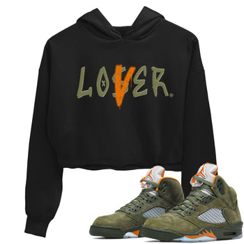 5s Olive shirt to match jordans Loser Lover sneaker tees Air Jordan 5 Olive SNRT Sneaker Release Tees Black 1 crop length shirt