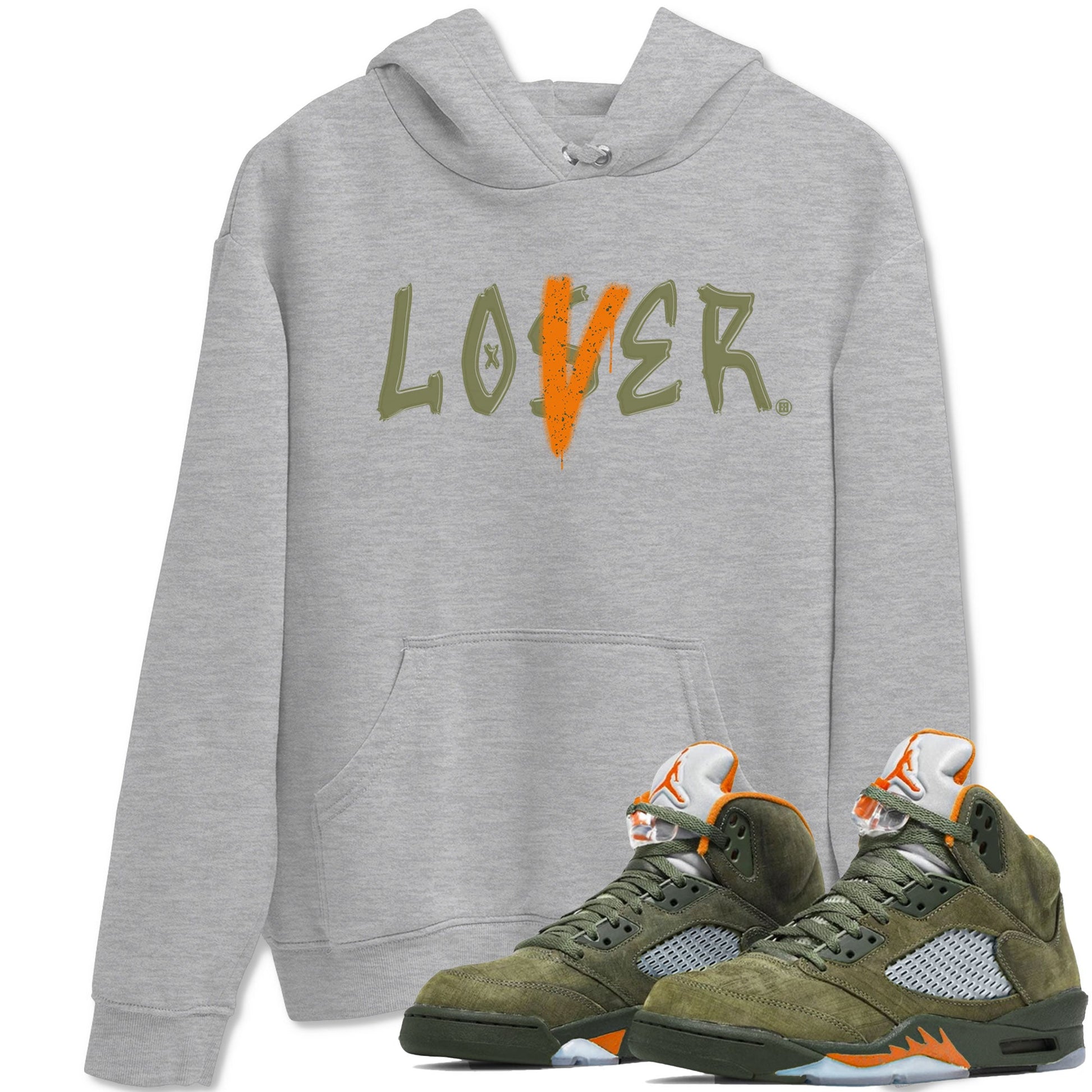 5s Olive shirt to match jordans Loser Lover sneaker tees Air Jordan 5 Retro Olive SNRT Sneaker Release Tees unisex cotton Heather Grey 1 crew neck shirt