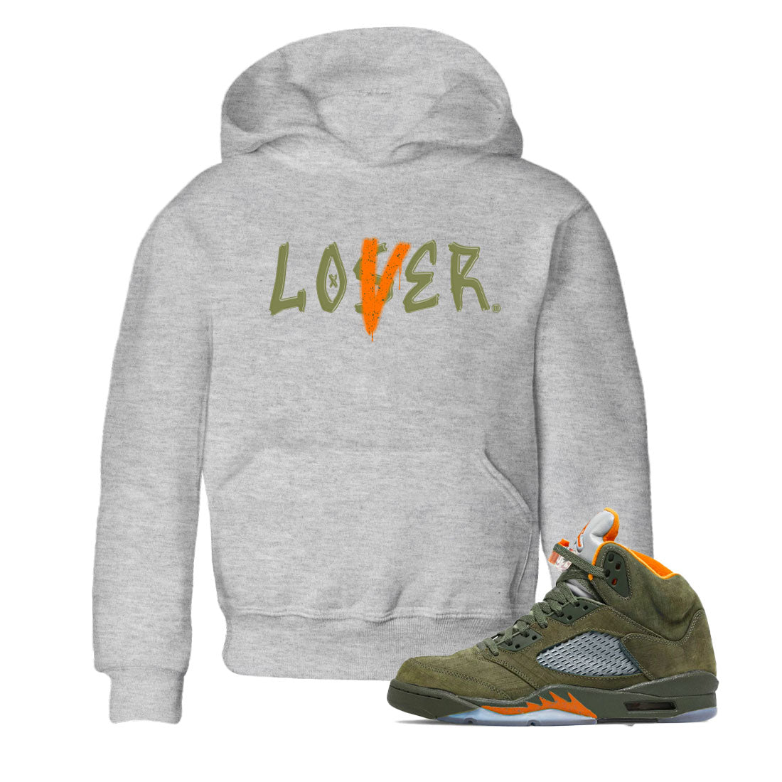 5s Olive shirt to match jordans Loser Lover sneaker tees Air Jordan 5 Olive SNRT sneaker release tees baby toddler Heather Grey 1 cotton Shirt