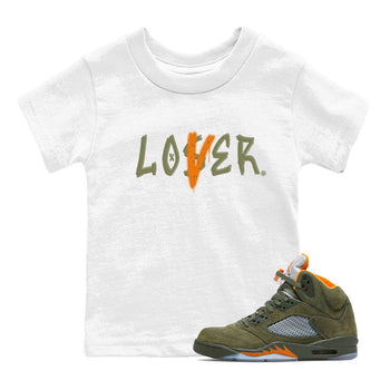 5s Olive shirt to match jordans Loser Lover sneaker tees Air Jordan 5 Olive SNRT sneaker release tees baby toddler White 1 cotton Shirt