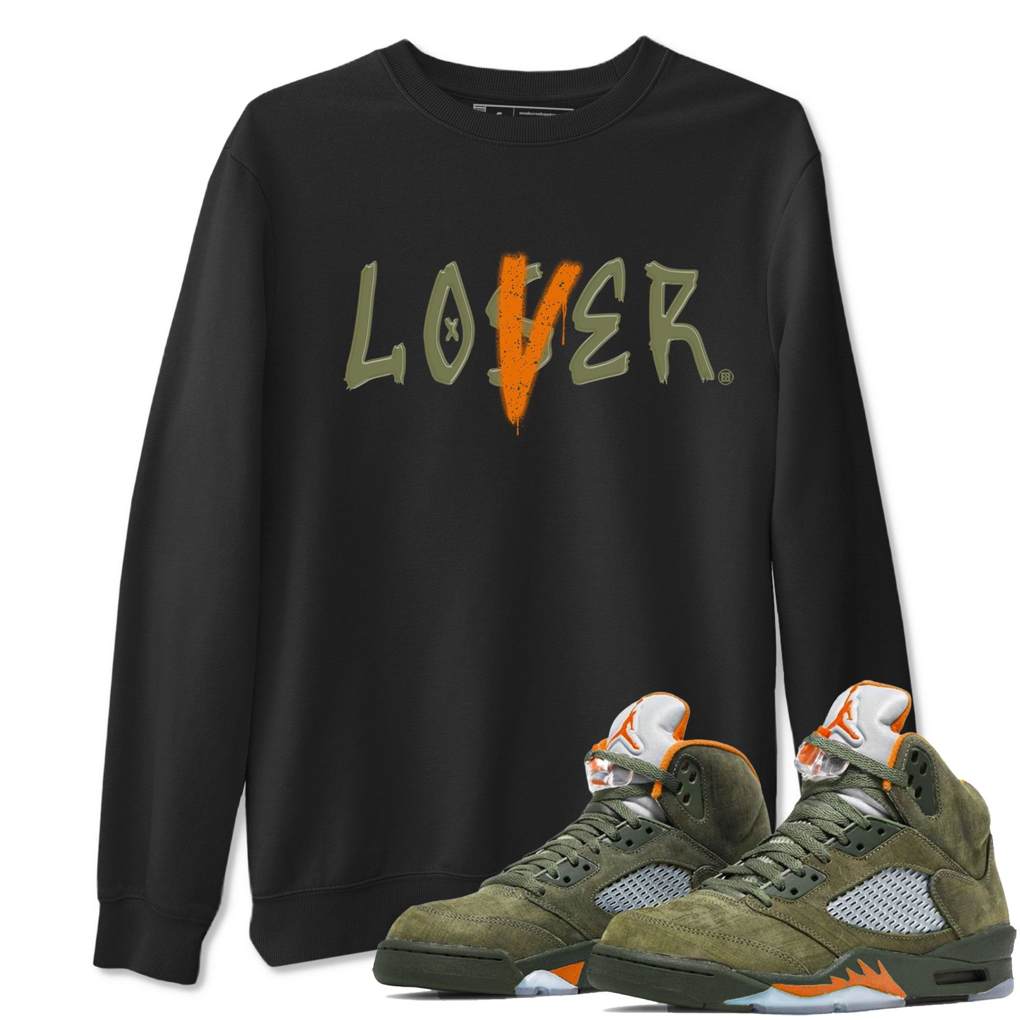 5s Olive shirt to match jordans Loser Lover sneaker tees Air Jordan 5 Retro Olive SNRT Sneaker Release Tees unisex cotton Black 1 crew neck shirt