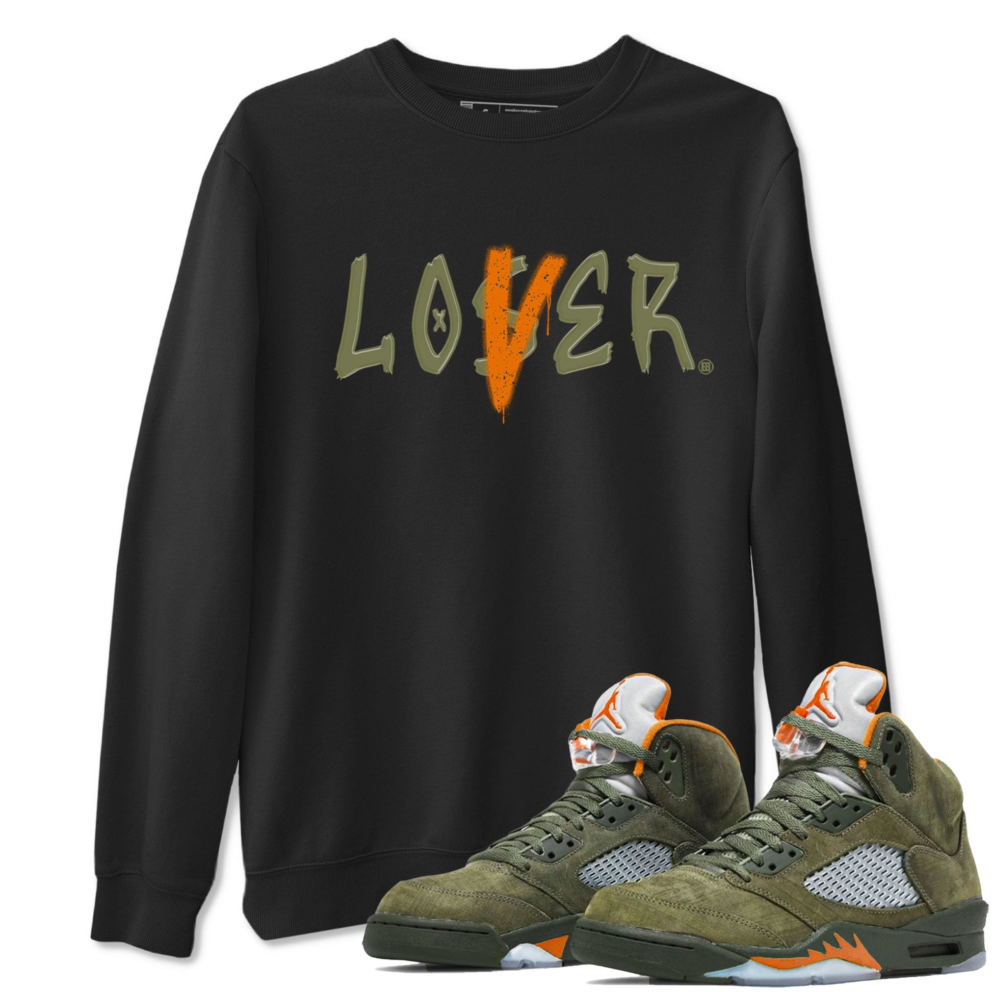 5s Olive shirt to match jordans Loser Lover sneaker tees Air Jordan 5 Retro Olive SNRT Sneaker Release Tees unisex cotton Black 1 crew neck shirt