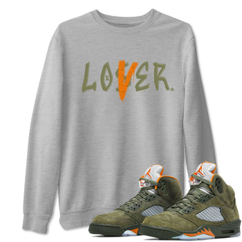 5s Olive shirt to match jordans Loser Lover sneaker tees Air Jordan 5 Retro Olive SNRT Sneaker Release Tees unisex cotton Heather Grey 1 crew neck shirt