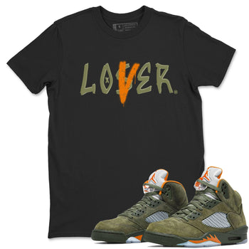 5s Olive shirt to match jordans Loser Lover sneaker tees Air Jordan 5 Retro Olive SNRT Sneaker Release Tees unisex cotton Black 1 crew neck shirt