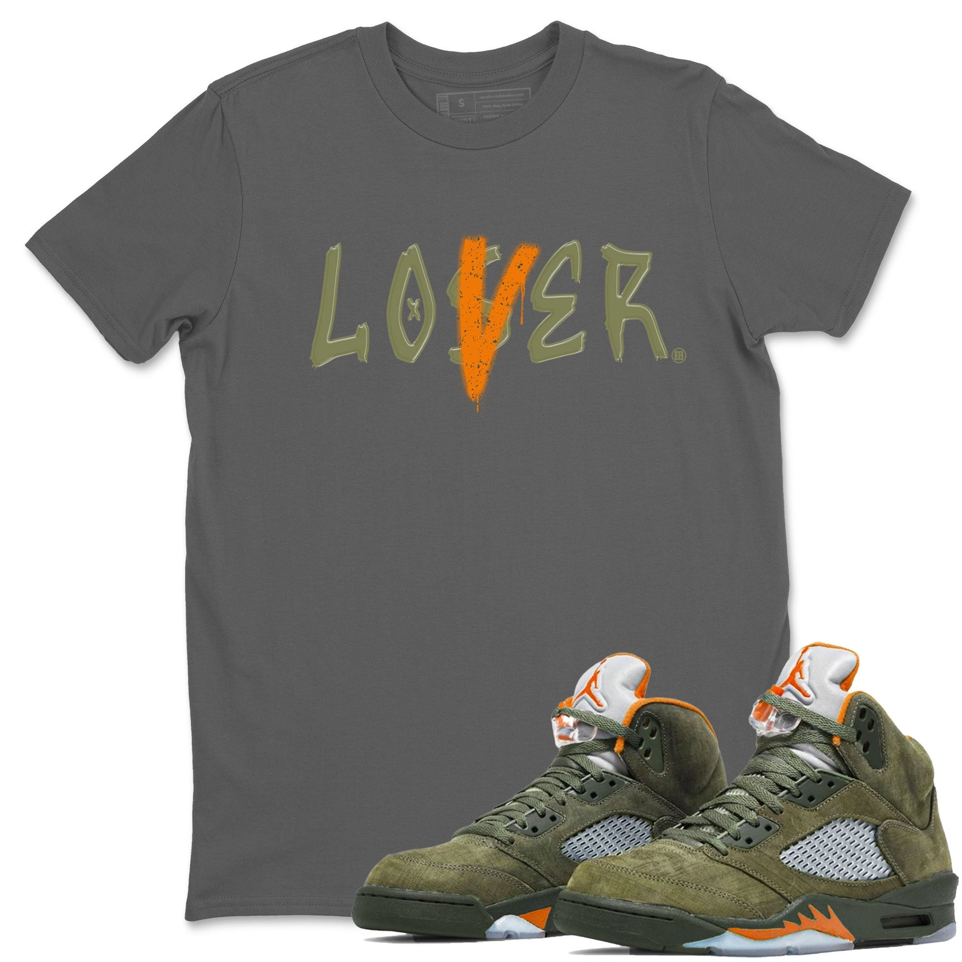5s Olive shirt to match jordans Loser Lover sneaker tees Air Jordan 5 Retro Olive SNRT Sneaker Release Tees unisex cotton Cool Grey 1 crew neck shirt