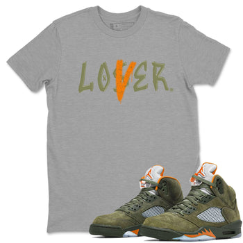 5s Olive shirt to match jordans Loser Lover sneaker tees Air Jordan 5 Retro Olive SNRT Sneaker Release Tees unisex cotton Heather Grey 1 crew neck shirt