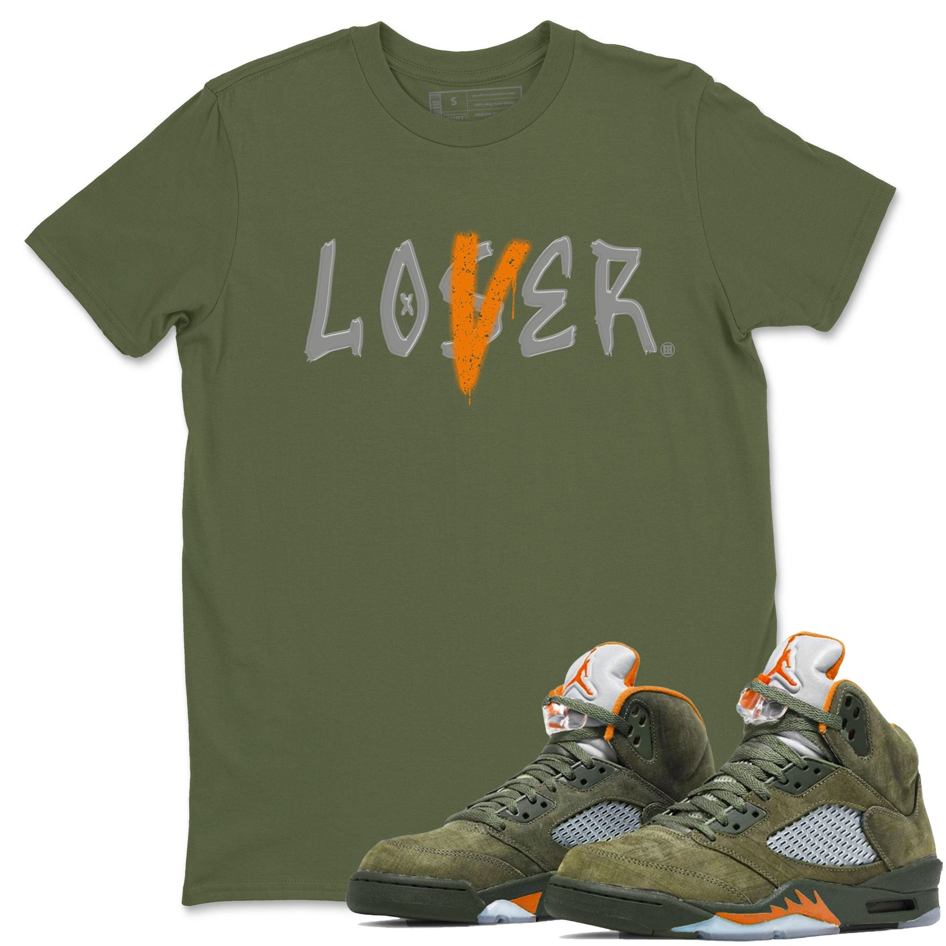 5s Olive shirt to match jordans Loser Lover sneaker tees Air Jordan 5 Retro Olive SNRT Sneaker Release Tees unisex cotton Military Green 1 crew neck shirt