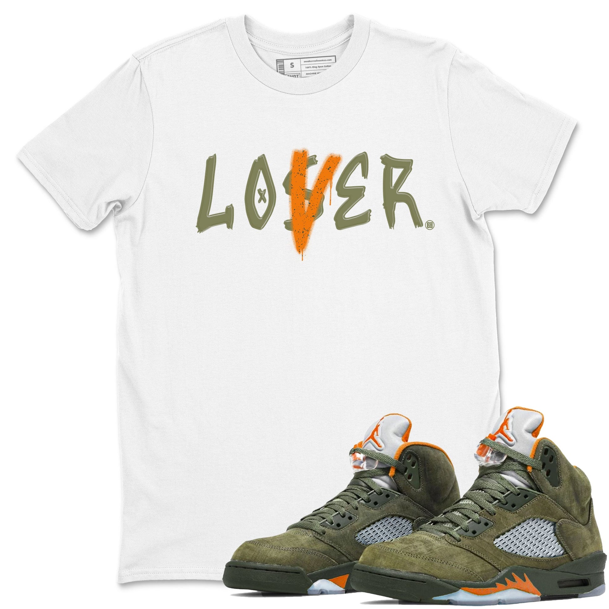 5s Olive shirt to match jordans Loser Lover sneaker tees Air Jordan 5 Retro Olive SNRT Sneaker Release Tees unisex cotton White 1 crew neck shirt
