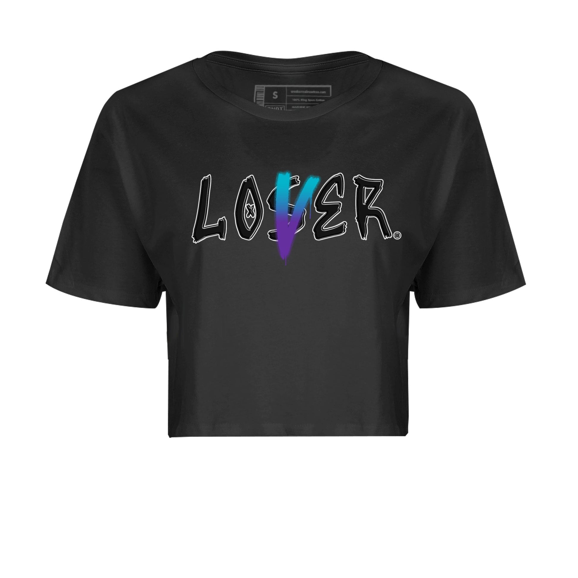 AJ6 Aqua Sneaker Match Tees Loser Lover Sneaker Tees Air Jordan 6 Aqua SNRT Sneaker Release Tees Women's Shirts Black 2