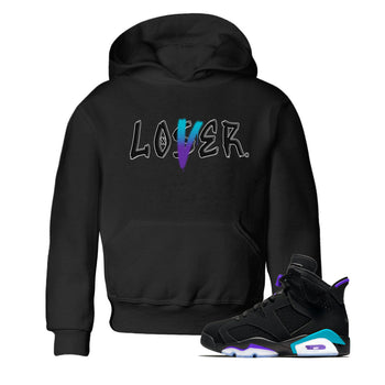 AJ6 Aqua Sneaker Match Tees Loser Lover Sneaker Tees Air Jordan 6 Aqua SNRT Sneaker Release Tees Kids and Baby Youth Shirts Black 1