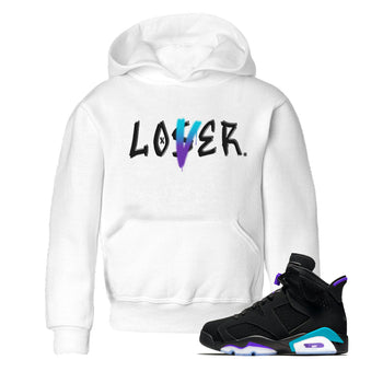 AJ6 Aqua Sneaker Match Tees Loser Lover Sneaker Tees Air Jordan 6 Aqua SNRT Sneaker Release Tees Kids and Baby Youth Shirts White 1