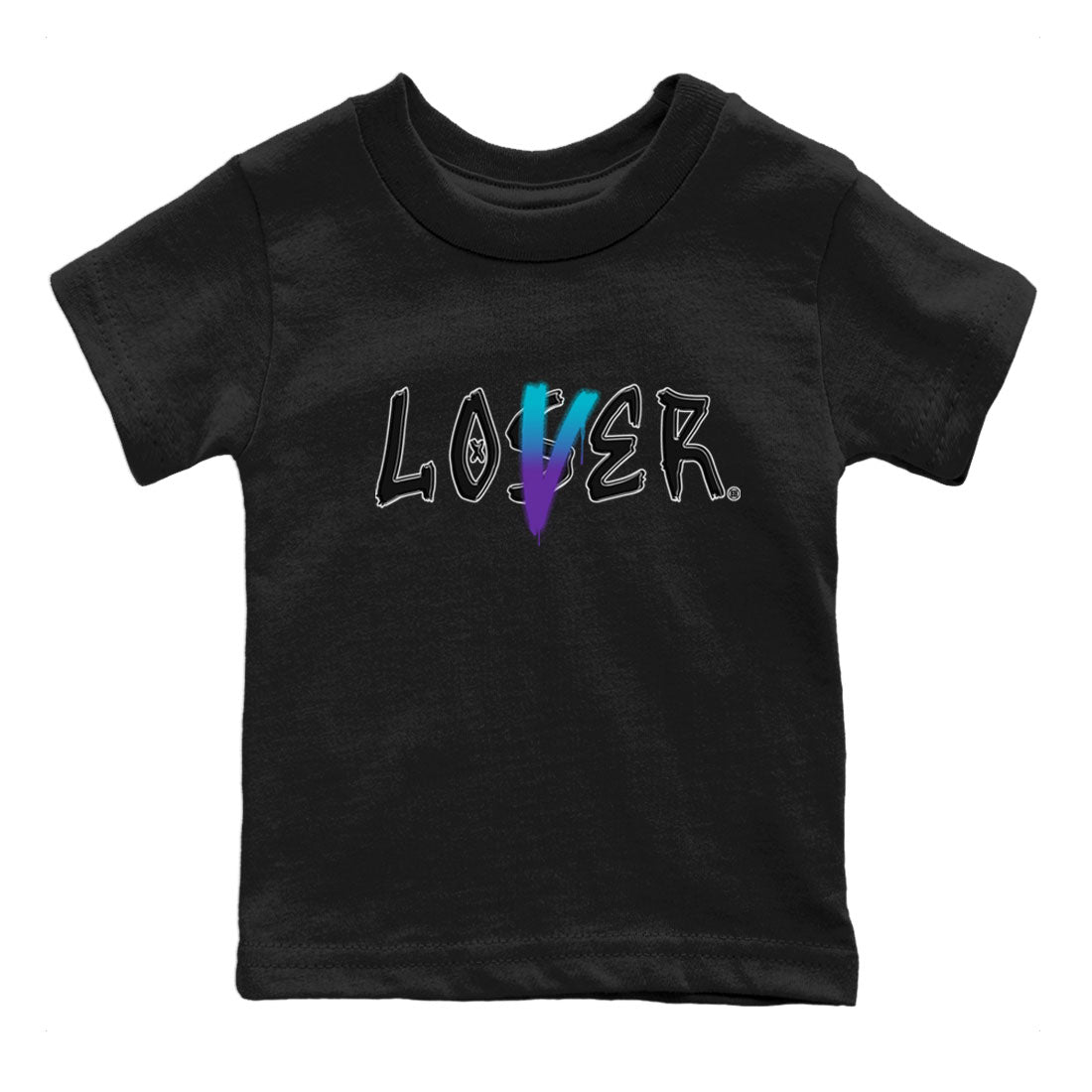 AJ6 Aqua Sneaker Match Tees Loser Lover Sneaker Tees Air Jordan 6 Aqua SNRT Sneaker Release Tees Kids and Baby Youth Shirts Black 2